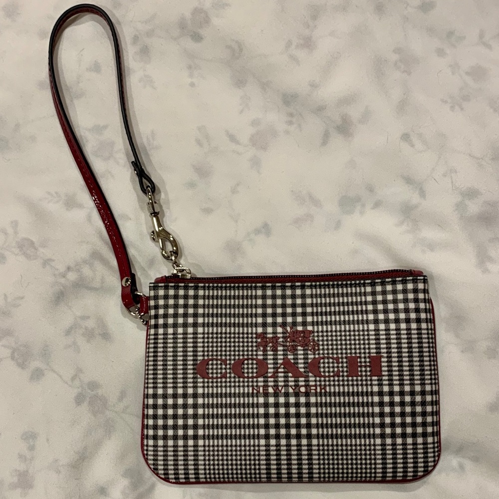 Coach Peyton Glen Plaid Wristlet Small